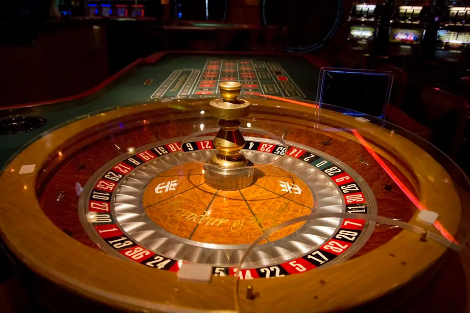 Roulette wheel seen from directly above